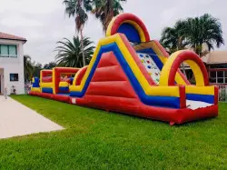 70d18150fcdec7163d4b3738cd485efd 1767204696 65' Colorful Obstacle Course w Rock Climb Slide